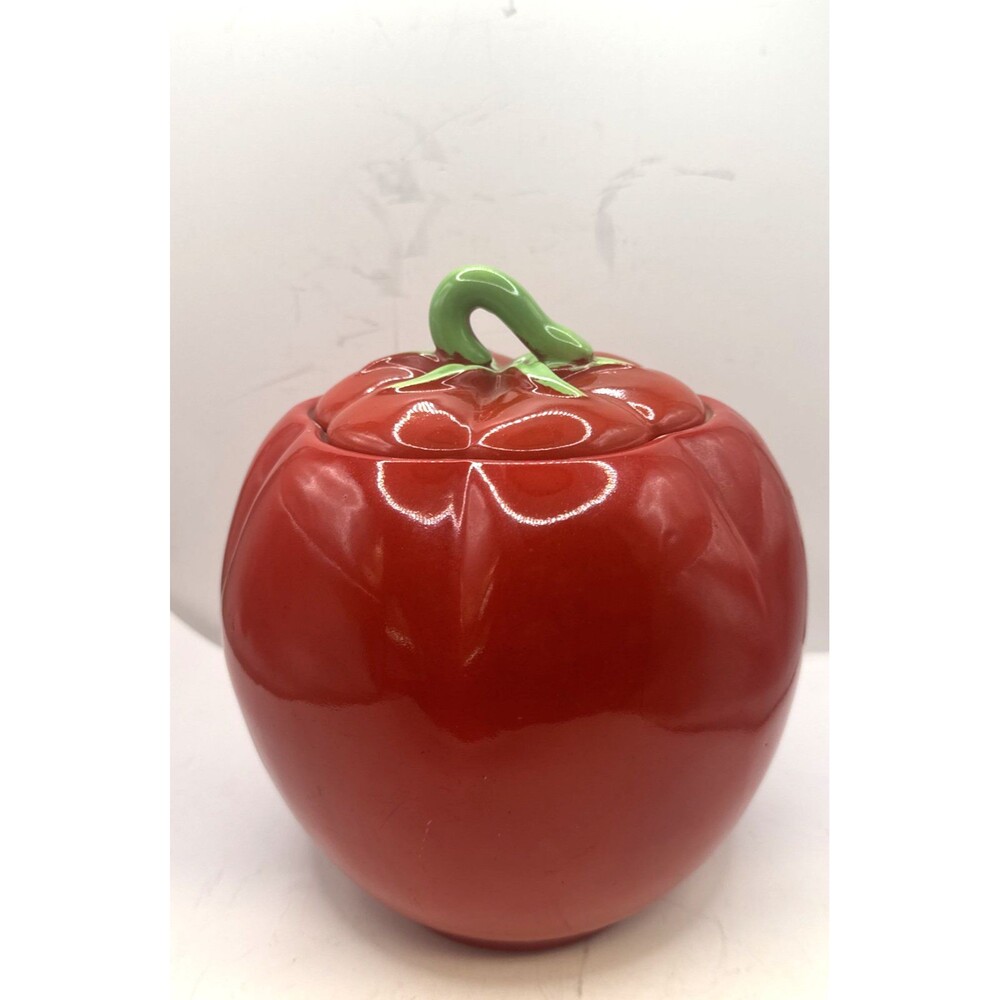 1940s VINTAGE The Pantry Parade Tomato Strawberry Cookie Jar Red Made in USA